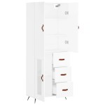 vidaXL Dulap înalt, alb, 69,5x34x180 cm, lemn compozit