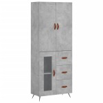 vidaXL Dulap înalt, gri beton, 69,5x34x180, lemn compozit