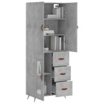 vidaXL Dulap înalt, gri beton, 69,5x34x180, lemn compozit