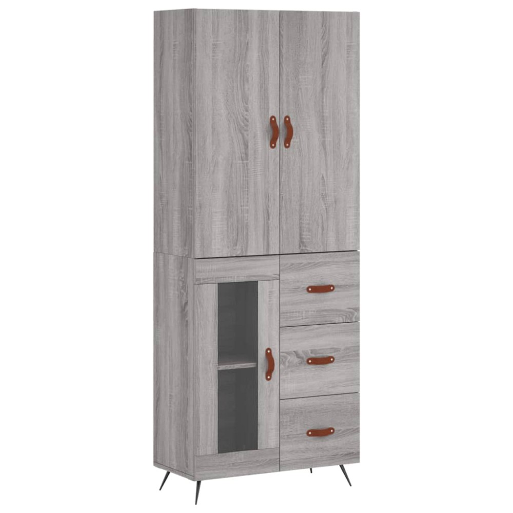 vidaXL Dulap înalt, gri sonoma, 69,5x34x180 cm, lemn compozit