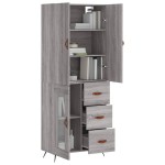 vidaXL Dulap înalt, gri sonoma, 69,5x34x180 cm, lemn compozit