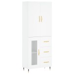 vidaXL Dulap înalt, alb, 69,5x34x180 cm, lemn compozit