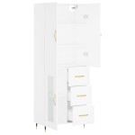vidaXL Dulap înalt, alb, 69,5x34x180 cm, lemn compozit