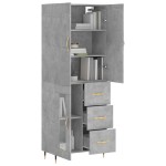 vidaXL Dulap înalt, gri beton, 69,5x34x180, lemn compozit