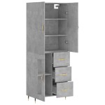 vidaXL Dulap înalt, gri beton, 69,5x34x180, lemn compozit