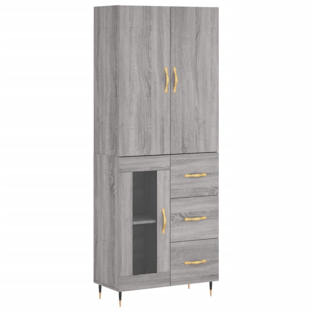 vidaXL Dulap înalt, gri sonoma, 69,5x34x180 cm, lemn compozit