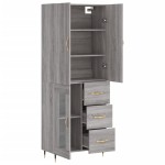 vidaXL Dulap înalt, gri sonoma, 69,5x34x180 cm, lemn compozit