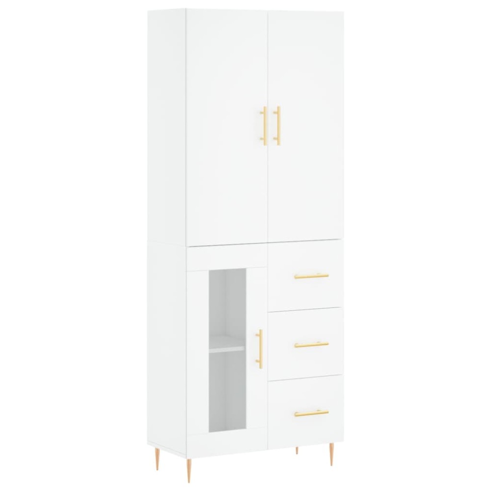 vidaXL Dulap înalt, alb, 69,5x34x180 cm, lemn compozit