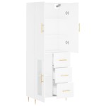 vidaXL Dulap înalt, alb, 69,5x34x180 cm, lemn compozit vidaXL Dulap înalt, alb, 69,5x34x180 cm, lemn compozit