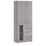 vidaXL Dulap înalt, gri sonoma, 69,5x34x180 cm, lemn compozit