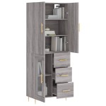 vidaXL Dulap înalt, gri sonoma, 69,5x34x180 cm, lemn compozit