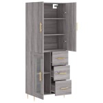 vidaXL Dulap înalt, gri sonoma, 69,5x34x180 cm, lemn compozit