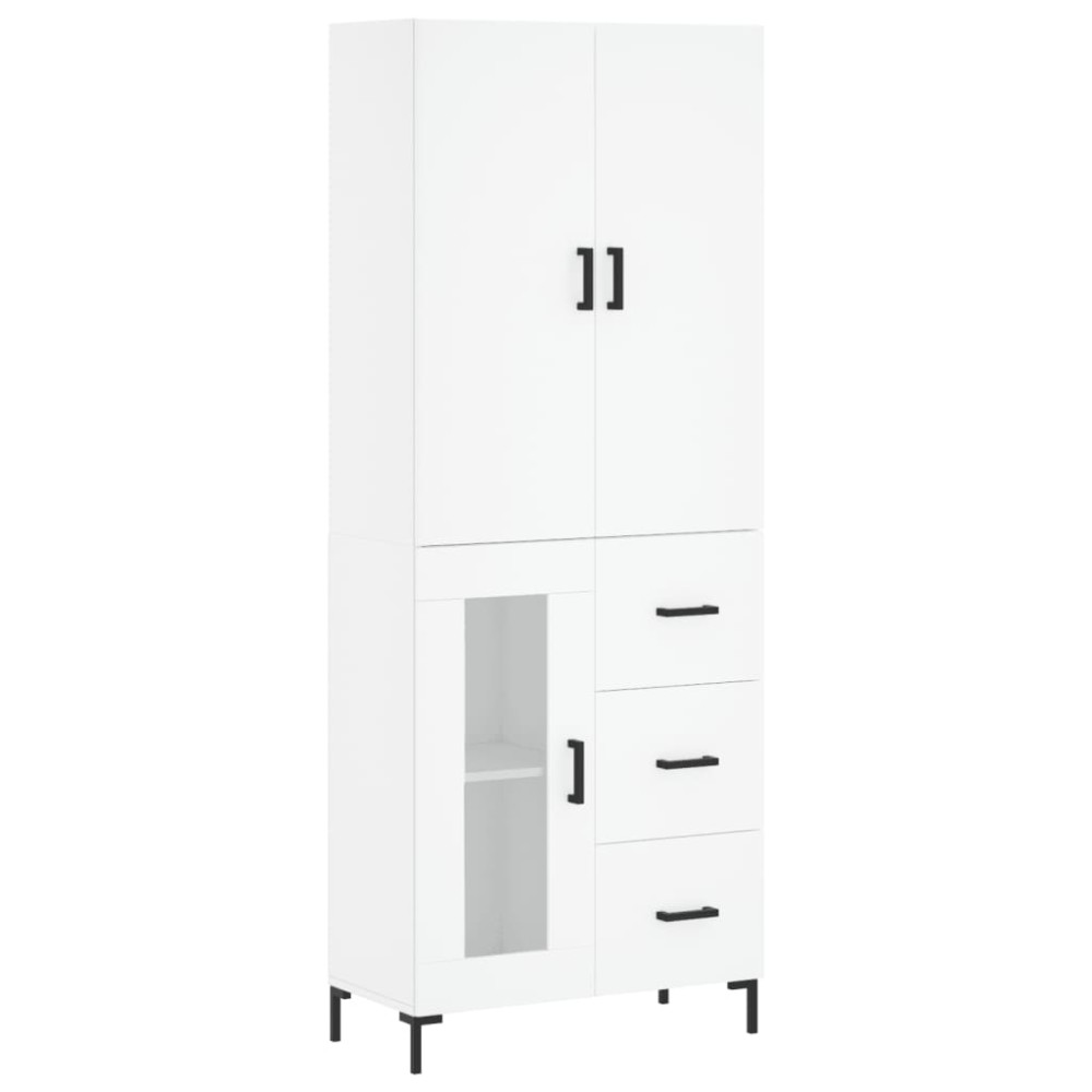 vidaXL Dulap înalt, alb, 69,5x34x180 cm, lemn compozit