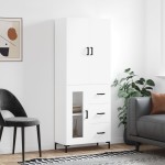 vidaXL Dulap înalt, alb, 69,5x34x180 cm, lemn compozit vidaXL Dulap înalt, alb, 69,5x34x180 cm, lemn compozit