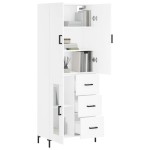 vidaXL Dulap înalt, alb, 69,5x34x180 cm, lemn compozit vidaXL Dulap înalt, alb, 69,5x34x180 cm, lemn compozit