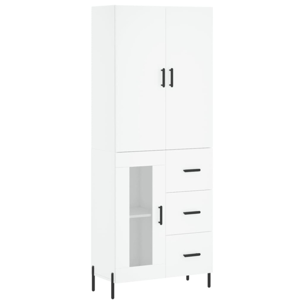 vidaXL Dulap înalt, alb, 69,5x34x180 cm, lemn compozit