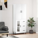 vidaXL Dulap înalt, alb, 69,5x34x180 cm, lemn compozit vidaXL Dulap înalt, alb, 69,5x34x180 cm, lemn compozit