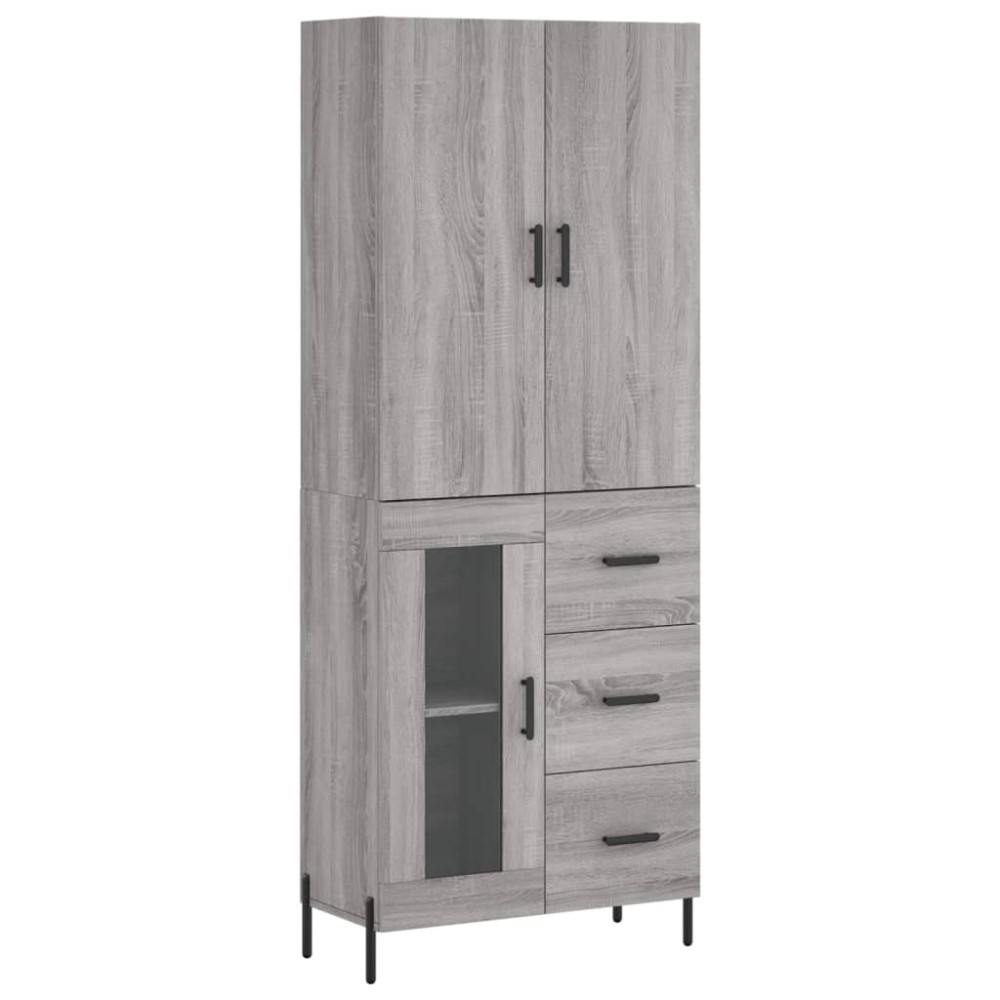 vidaXL Dulap înalt, gri sonoma, 69,5x34x180 cm, lemn compozit