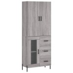 vidaXL Dulap înalt, gri sonoma, 69,5x34x180 cm, lemn compozit