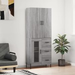 vidaXL Dulap înalt, gri sonoma, 69,5x34x180 cm, lemn compozit