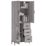 vidaXL Dulap înalt, gri sonoma, 69,5x34x180 cm, lemn compozit