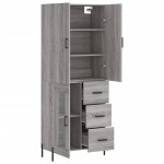 vidaXL Dulap înalt, gri sonoma, 69,5x34x180 cm, lemn compozit