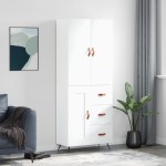vidaXL Dulap înalt, alb, 69,5x34x180 cm, lemn compozit vidaXL Dulap înalt, alb, 69,5x34x180 cm, lemn compozit