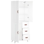 vidaXL Dulap înalt, alb, 69,5x34x180 cm, lemn compozit vidaXL Dulap înalt, alb, 69,5x34x180 cm, lemn compozit