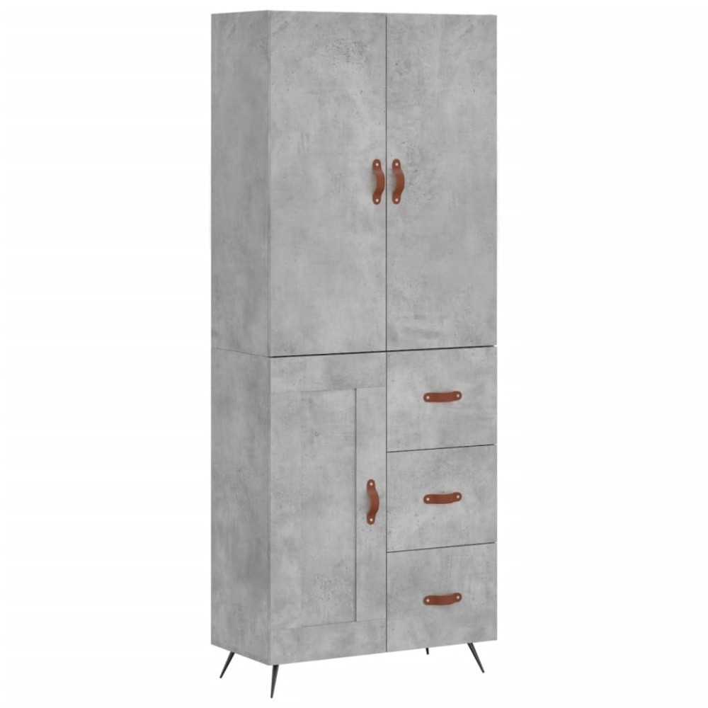 vidaXL Dulap înalt, gri beton, 69,5x34x180, lemn compozit