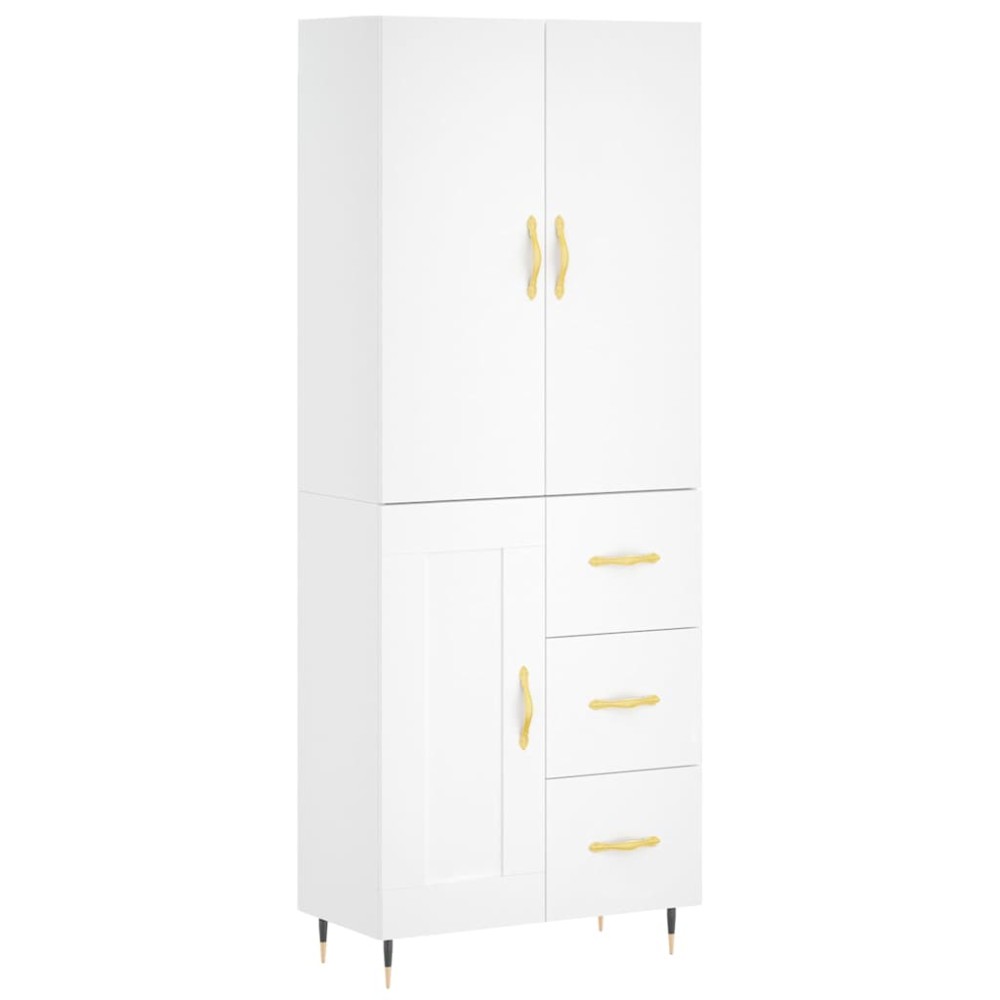 vidaXL Dulap înalt, alb, 69,5x34x180 cm, lemn compozit