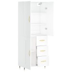 vidaXL Dulap înalt, alb, 69,5x34x180 cm, lemn compozit