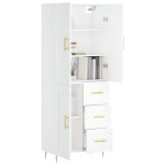 vidaXL Dulap înalt, alb, 69,5x34x180 cm, lemn compozit