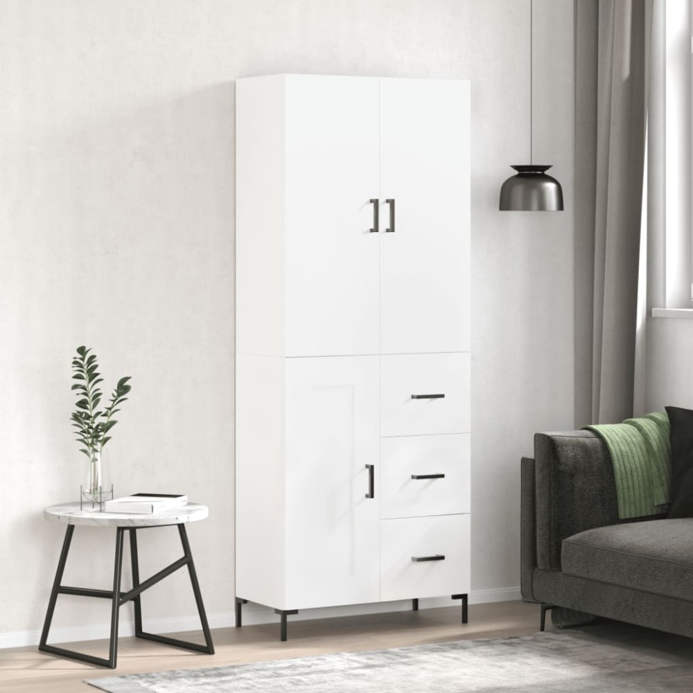 vidaXL Dulap înalt, alb, 69,5x34x180 cm, lemn compozit