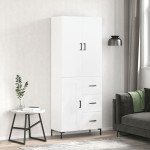 vidaXL Dulap înalt, alb, 69,5x34x180 cm, lemn compozit vidaXL Dulap înalt, alb, 69,5x34x180 cm, lemn compozit