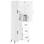 vidaXL Dulap înalt, alb, 69,5x34x180 cm, lemn compozit vidaXL Dulap înalt, alb, 69,5x34x180 cm, lemn compozit
