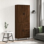 vidaXL Dulap înalt, stejar maro, 69,5x34x180 cm, lemn compozit