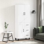 vidaXL Dulap înalt, alb, 69,5x34x180 cm, lemn compozit