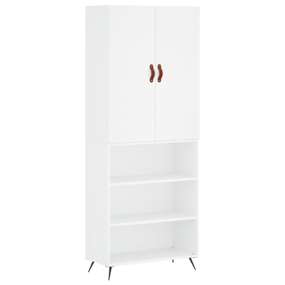 vidaXL Dulap înalt, alb, 69,5x34x180 cm, lemn compozit