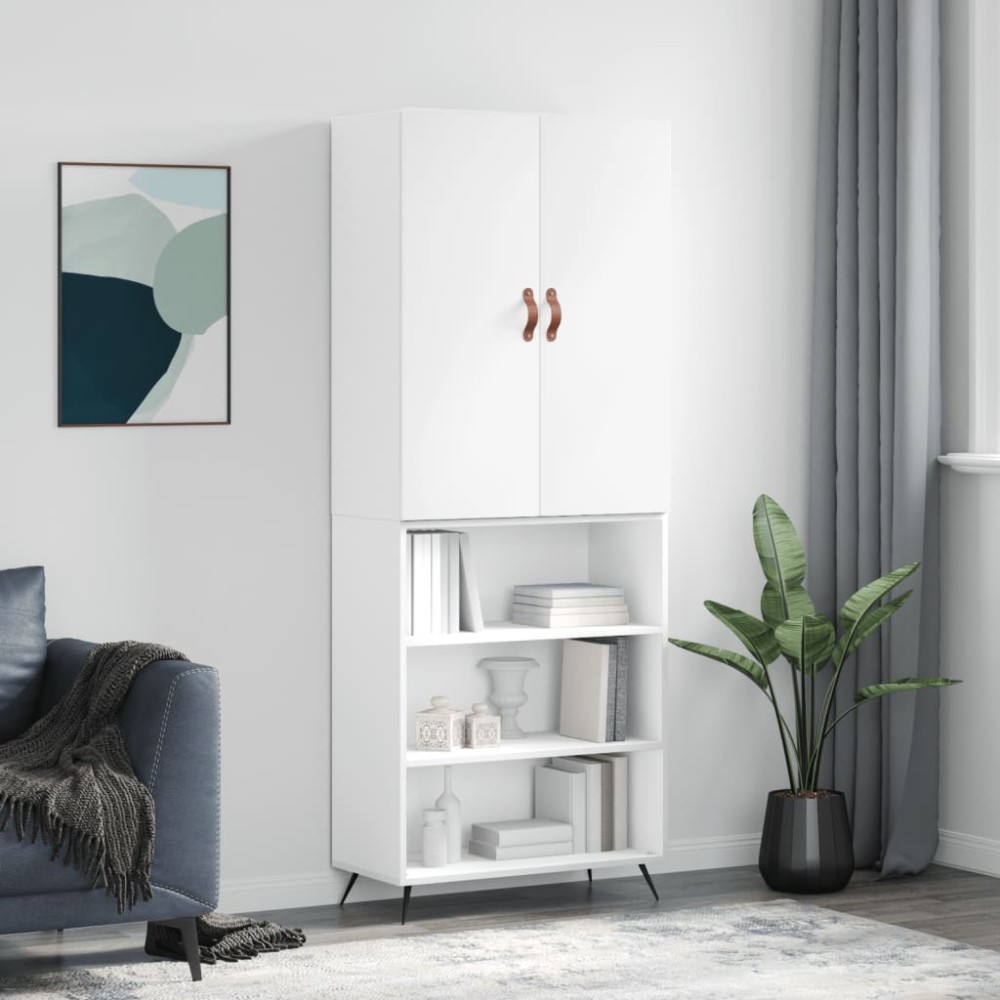 vidaXL Dulap înalt, alb, 69,5x34x180 cm, lemn compozit