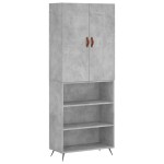 vidaXL Dulap înalt, gri beton, 69,5x34x180, lemn compozit