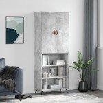 vidaXL Dulap înalt, gri beton, 69,5x34x180, lemn compozit