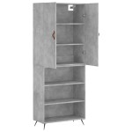 vidaXL Dulap înalt, gri beton, 69,5x34x180, lemn compozit