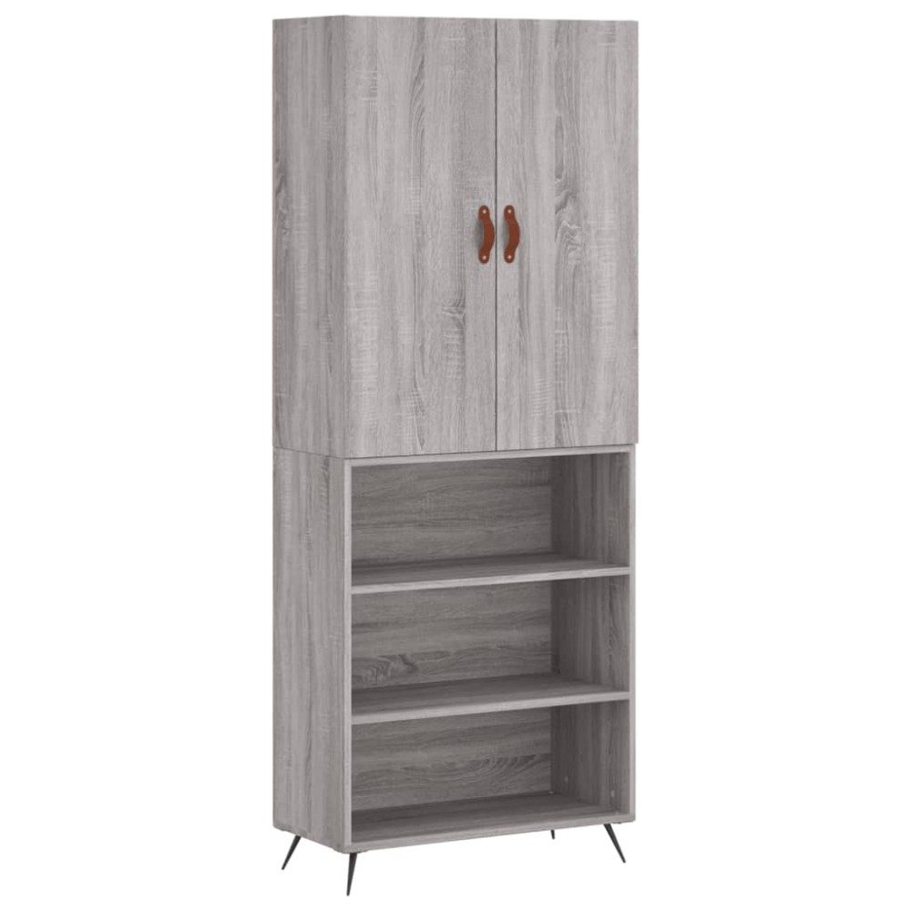 vidaXL Dulap înalt, gri sonoma, 69,5x34x180 cm, lemn compozit