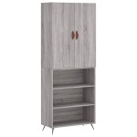 vidaXL Dulap înalt, gri sonoma, 69,5x34x180 cm, lemn compozit