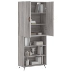vidaXL Dulap înalt, gri sonoma, 69,5x34x180 cm, lemn compozit