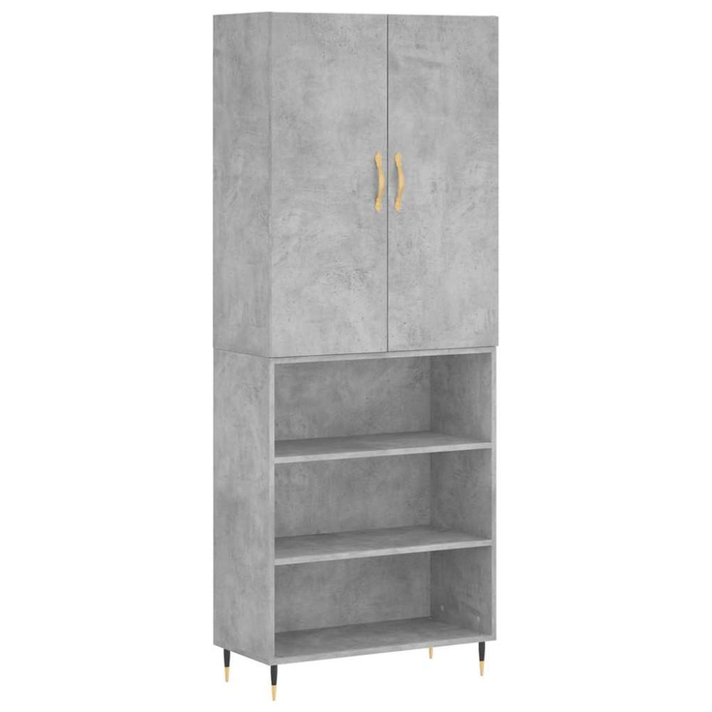 vidaXL Dulap înalt, gri beton, 69,5x34x180, lemn compozit