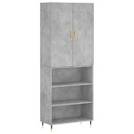 vidaXL Dulap înalt, gri beton, 69,5x34x180, lemn compozit