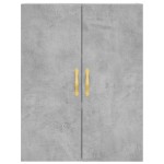 vidaXL Dulap înalt, gri beton, 69,5x34x180, lemn compozit