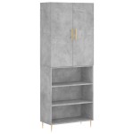 vidaXL Dulap înalt, gri beton, 69,5x34x180, lemn compozit vidaXL Dulap înalt, gri beton, 69,5x34x180, lemn compozit