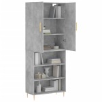 vidaXL Dulap înalt, gri beton, 69,5x34x180, lemn compozit vidaXL Dulap înalt, gri beton, 69,5x34x180, lemn compozit